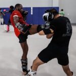 Ange Loosa Instagram - Sparring day 🦵🏿💨🥴 . . . . . 📸 : @ryanloco . @sanfordmma #sandfordmma Barwis Performance Center of South Florida