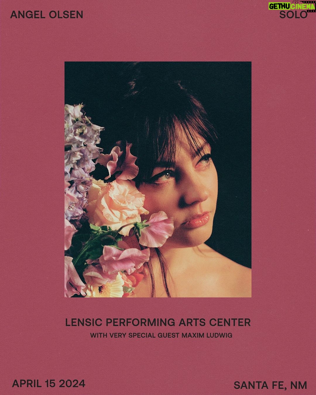 Angel Olsen Instagram - Santa Fe I am so excited to be visiting and playing here again. I have many fond memories !! What a magical place ๐น Performing solo With a certain special guest, @maximludwig ! April 15, 2024 Tickets On Sale Friday Photo by @lukemrogers