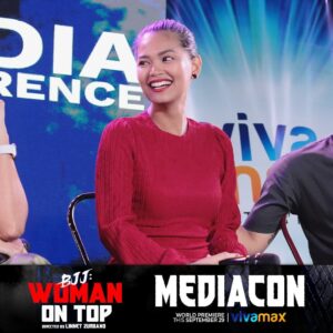 Angela Morena Instagram - [NOW HAPPENING] VMX Heavenly Crush, Angela Morena at the Grand Media Conference of the newest Vivamax Original Film,  BJJ: WOMAN ON TOP! Directed by Linnet Zurbano.

World Premiere this SEPTEMBER 29 only on Vivamax!

#BJJWomanOnTop #BJJWomanOnTopMediaCon