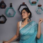 Angelin B Instagram - நறுமுகை 🧿 📸@hemanathan_muthusamy #angelin #nncs #sunnews #thalaivar #jailer #blue #trendingnow #sareepose #post #traditional #trendingsong