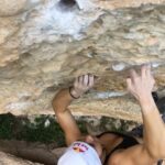 Angie Scarth-Johnson Instagram - Not even rain can stop me from doing these 8 moves! A few days ago I fell 2 moves from the jug and since then we’ve had rain, So motivated! 🏋️‍♀️gym: @laryarce 📸@jorge.diazrullo @redbullau @climbing_anchors @thenorthface_aunz @tenayaclimbing @camp1889 @mytendon @cvok9c @climbersagainstcancerofficial @climbskinspain @frictionlabs #neverstopexploring #tenayaclimbing #climbinginspain #womanclimbers #climbskin #chalkupless #newstandardinchalk #climbinganchors #tenayaathlete Margalef, Cataluna, Spain