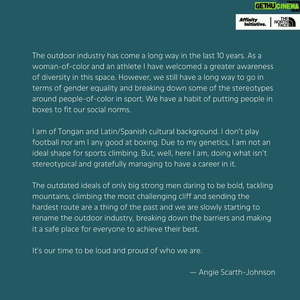 Angie Scarth-Johnson Instagram - Honoured to be be involved,🤎 On the 17th -18th of September ill be running a masterclass hosted by the @affinity_initiative in collaboration with @thenorthface_aunz This masterclass is for women-of-colour (WOC) who are looking to push through climbing grades 19 - 25. Link in bio for more deets or DM me for questions. | 17 + 18 September | Nowra, Australia (Yuin Nation) | $50 - 100. All proceeds go to Waminda for climbing and recreating on unceded sovereign lands. Max 6 - 8 participants each day, depending on interest. 𝗪𝐎𝐂: For self-identifying First Nations women, Bla(c)k women and Women-of-Colour. We understand that not everyone identifies with the term WOC as identities and race intersect is complex. We encourage all cis and trans women-of-colour, non-binary, genderqueer and bi-gender climbers-of-colour who are comfortable in women centered spaces to attend. Photographer credit 📸 : @jan_novak_photography @redbullau @climbing_anchors @thenorthface_aunz @tenayaclimbing @camp1889 @mytendon @cvok9c @climbersagainstcancerofficial @climbskinspain @frictionlabs #neverstopexploring #tenayaclimbing #climbinginspain #womanclimbers #climbskin #chalkupless #newstandardinchalk #climbinganchors #tenayaathlete