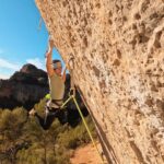 Angie Scarth-Johnson Instagram - Pal público 8c ✅🔴 Margalef is very cold right now but luckily this route gets hit pretty hard by the 🌞 . @redbullau @climbing_anchors @thenorthface_aunz @tenayaclimbing @camp1889 @mytendon @cvok9c @climbersagainstcancerofficial @climbskinspain @frictionlabs #neverstopexploring #tenayaclimbing #climbinginspain #womanclimbers #climbskin #chalkupless #newstandardinchalk #climbinganchors