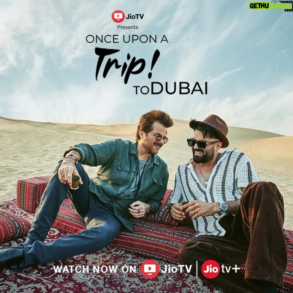 Anil Kapoor Instagram - Get ready for a Bollywood bromance like no other! Anil Kapoor and Maniesh Paul are set to take you on an extraordinary adventure starting today. Watch "Once Upon a Trip to Dubai" on JioTV! Be inspired by their incredible journey of self-discovery and chasing dreams in a land of endless possibilities. Wishing the iconic Anil Kapoor a phenomenal birthday! May this year bring him continued success, joy, and memorable moments. Watch it on JioTV! @anilskapoor @manieshpaul @officialjiotv @reliancejio @jiotvplus @r.qam @satyaakadam @satchith_paulose @sheldon.santos @amannagoshe #VisitDubai #Dubai #onceuponatrip #OnceUponATripToDubai #WatchOnJioTV #OUATTD #AdventureTravel #SoloTravel #Wanderlust #Bucketlist
