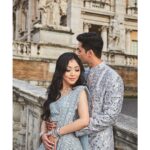 Anirudh Pisharody Instagram - The Sangeet of our dreams 💎 Thank you @shopkynah and @seemagujraldesign for the icy fits to dance the night away in! Read more on Vogue India now ➡️ (Link in bio) 📸: @francescorussotto_photographer @danieletorella_photography 💍: @2wedinrome Musei Capitolini, Campidoglio, Roma