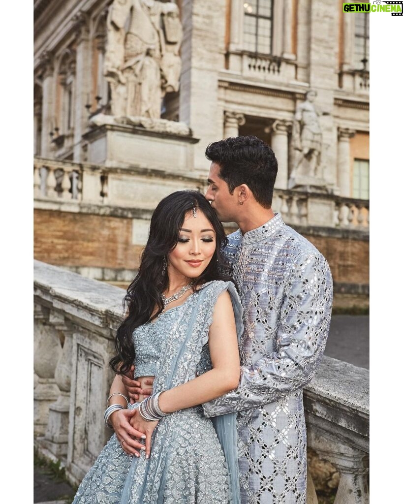Anirudh Pisharody Instagram - The Sangeet of our dreams 💎 Thank you @shopkynah and @seemagujraldesign for the icy fits to dance the night away in! Read more on Vogue India now ➡️ (Link in bio) 📸: @francescorussotto_photographer @danieletorella_photography 💍: @2wedinrome Musei Capitolini, Campidoglio, Roma