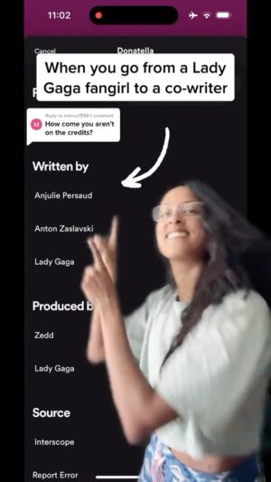 Anjulie Persaud Instagram - Official songwriting credit!! #songwriter #ladygaga #artpop #credit