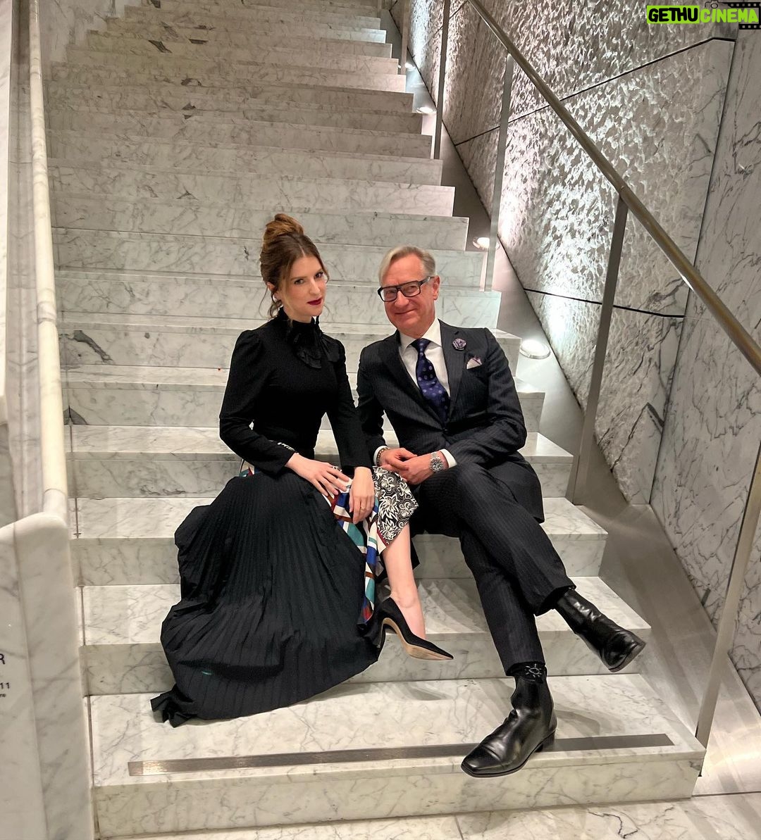 Anna Kendrick Instagram - So grateful to have Paul Feig as a friend and collaborator, and especially grateful he came out to moderate a lovely evening and talk about “Alice, Darling” ❤️❤️❤️ (Plus I always know I can dress up when we hang.)