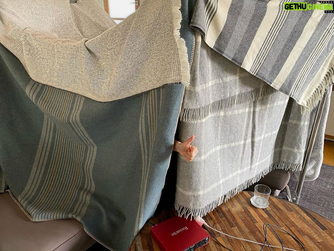Anna Kendrick Instagram - Home ADR booth//Blanket Fort