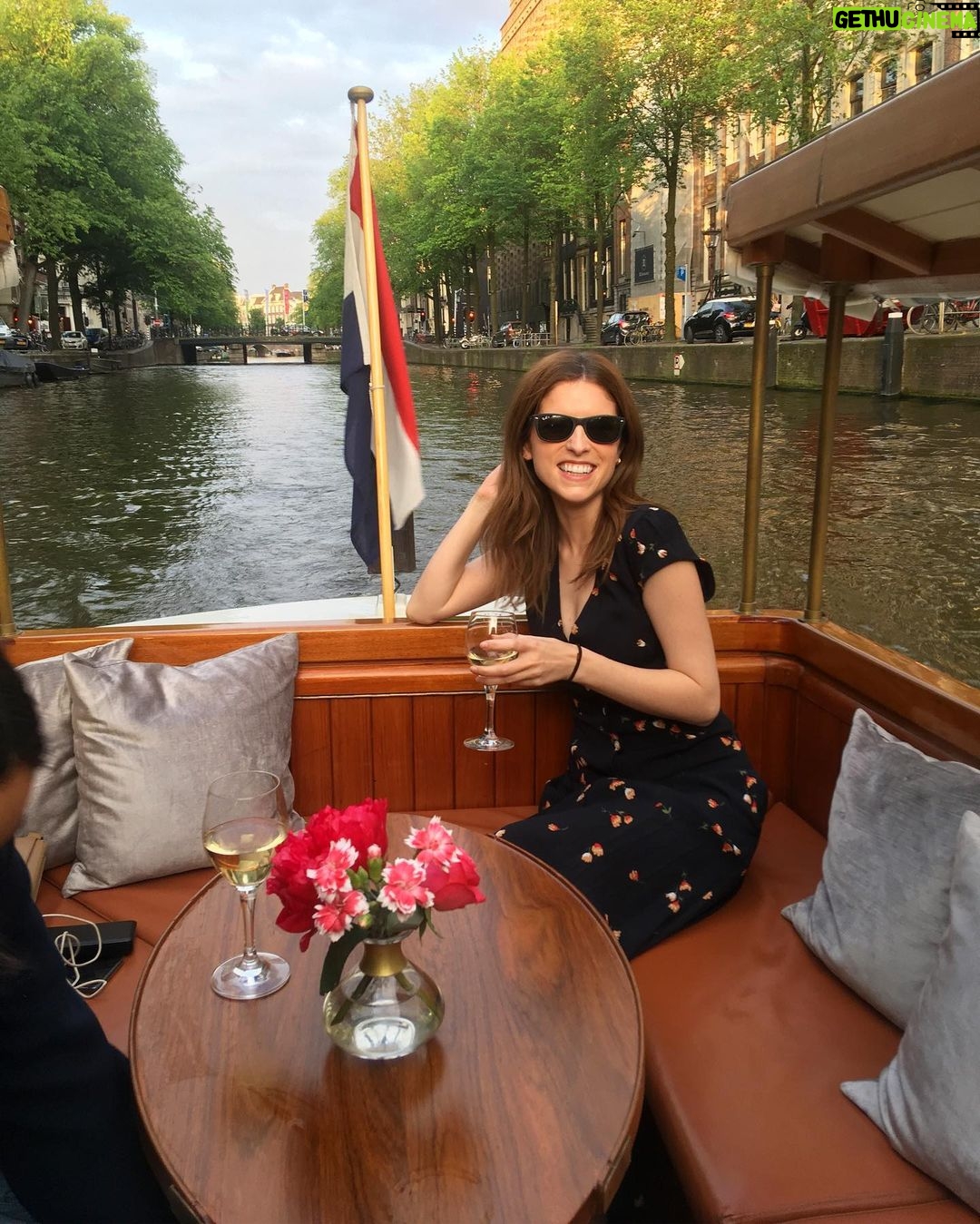 Anna Kendrick Instagram - It’s great when you know you should get some work done, pack, rest up, fight the jet lag, be responsible, and three beautiful people pull up in a boat like they’re in a GD movie about morally bankrupt women of leisure and ur like, yeah ok lemme borrow ur glasses. 💙💙🇳🇱