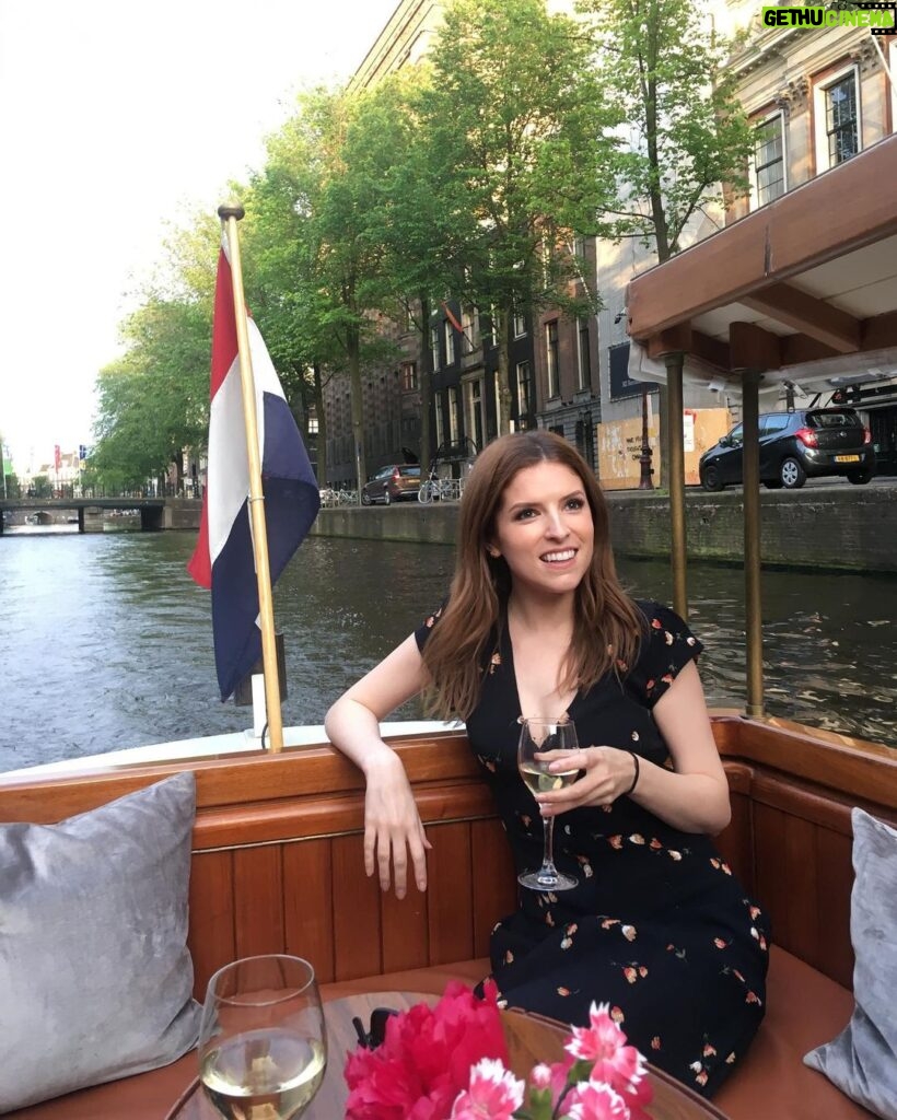 Anna Kendrick Instagram - It’s great when you know you should get some work done, pack, rest up, fight the jet lag, be responsible, and three beautiful people pull up in a boat like they’re in a GD movie about morally bankrupt women of leisure and ur like, yeah ok lemme borrow ur glasses. 💙💙🇳🇱