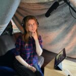Anna Kendrick Instagram - Home ADR booth//Blanket Fort