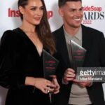 Anna Passey Instagram - What a gorgeous evening 🤍 Thank you @insidesoapmagazine for this lovely partnership award. Apparently you gorgeous lot really went for it on the voting front 🤍 So a big THANK YOU for taking the time. Kierhun-thanks for being an absolutely heavyweight of an actor and a joy of a human to be around, J’adore you. @mrkieronrichardson are having THE MOST FUN working together, and we are so thrilled you guys are enjoying it. Nice one @hollyoaksofficial for writing such fun stories for us, we are very grateful. Also thank you @georgiamorls for getting me ready, you are so creative, I loved this look 🥰