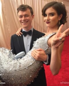 Anna Wood Instagram - Obligatory First Monday in May post, and a preview of Bowie and/or Bert’s Prada prom dress! #metgala #firstmondayinmay #annawintouristerrifying #prada #weusedtogoout