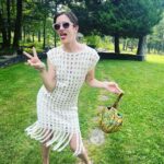 Anna Wood Instagram - Well I was originally going to a certain premiere of a certain movie with a certain man I love in it. But I ain’t no scab, hunty. #SagStrike #UnionStrong #payyourartists I can’t help but feel honored and thankful to the amazing upstate designers I was lucky to collab with on this insanely cool lewk. To @eleven.six for this modern, timeless, comfy, elevated, effortless dream dress: THANK YOU! To @madebymle for this functional art that both glams me up tenfold, makes the room sparkle, and hides my snacks: THANK YOU! And of course to @waginnboarding for always welcoming my poodle with open arms: THANK YOU! Hair/make up: me 😎 Glasses: @dleyewear Shoes/bracelet/earrings: @prada Photography/resident hottie: @danedehaan