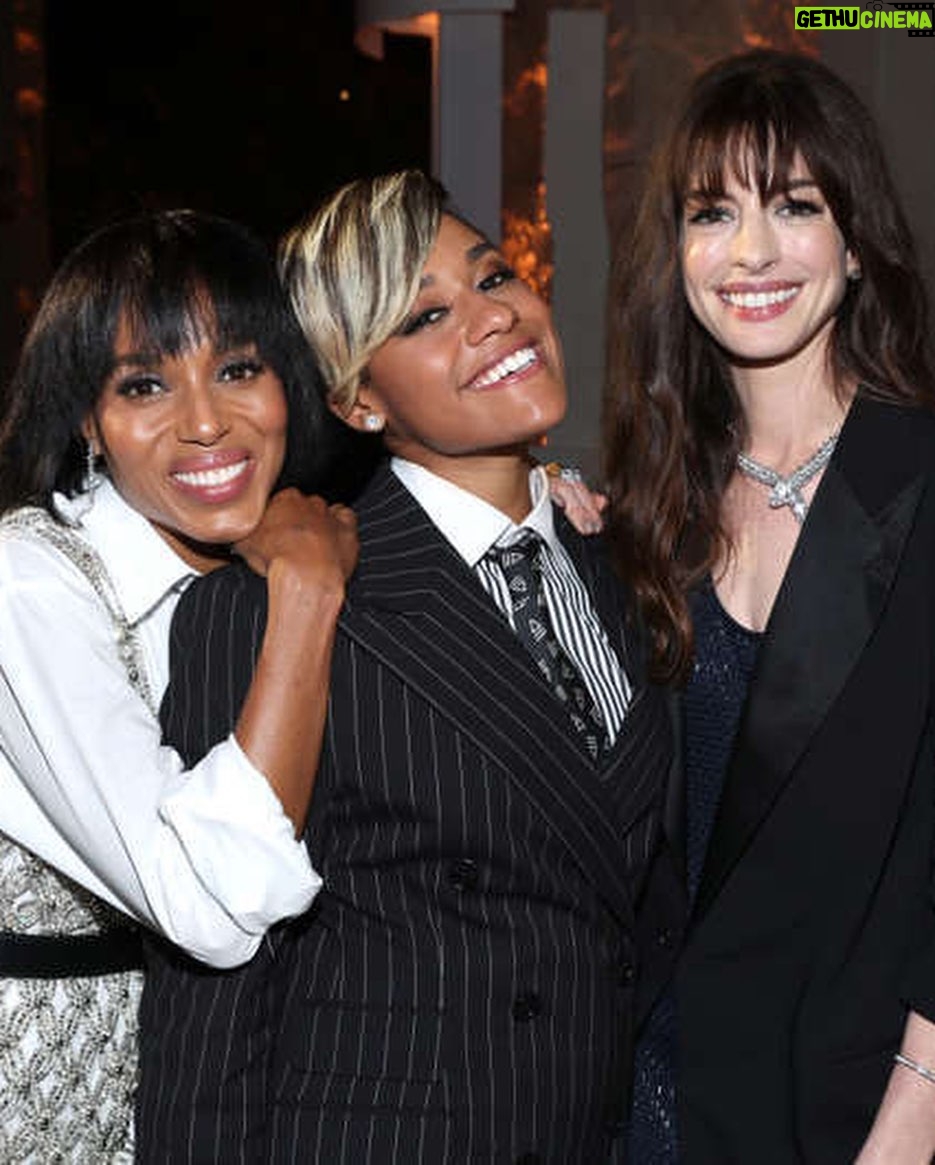 Anne Hathaway Instagram - Thank you so much to @ninagarcia and the entire @elleusa team for the extraordinary gala Monday night! I was inspired, awed, delighted and amazed by the legendary company I was invited to keep. I’ve never felt so special or celebrated—sharing a stage with @michelleyeoh_official AND Sigourney Weaver made me feel like I was flying!! Thank you to everyone at the event, congratulations to all the honorees, and a special thanks to the brilliant and gorgeous @mindykaling for giving me my award. Mindy, you’re a treasure and Monday night you were 🔥 To everyone here, and to anyone who cares about my work (or me…), I hope you know how blown away and grateful I am for your support and how much it means that you find love in your heart for me. xAx