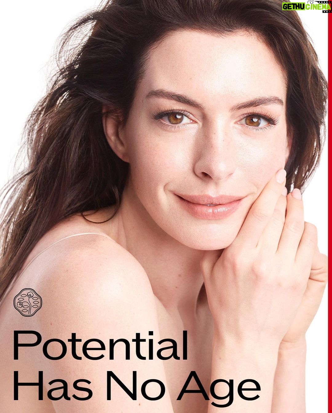 Anne Hathaway Instagram - I'm so excited to be a @shiseido brand ambassador and am honored to have been chosen to represent the line #VitalPerfection!! Shiseido and I are aligned in our belief that your skin is one of the most important investments you can make in your life and that we should never stop exploring our own potential—at any age. Thank you to Shiseido for inviting me to join your wonderful family!! 💜✨ #ShiseidoSkincare #PotentialHasNoAge