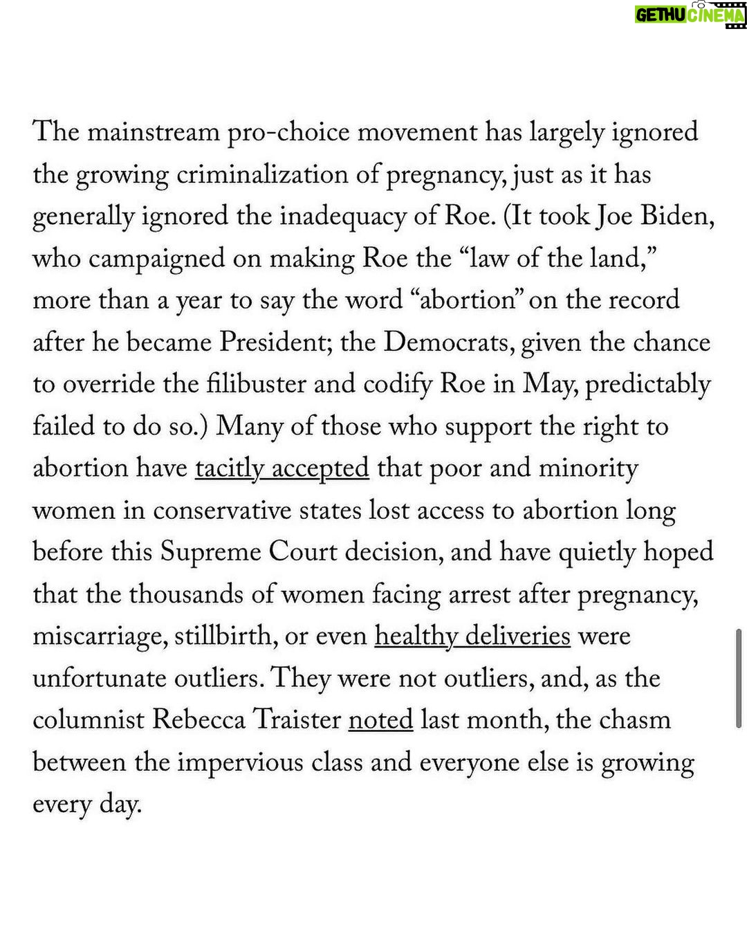 Anne Hathaway Instagram - So much to say, but let’s start here. _______________________________ Reposting from @jiatortellini Here’s my attempt to encapsulate what today’s decision means: scattered paragraphs in this post, link in bio. For me, no alternative but to keep fighting with the people in reproductive justice who have been working in anticipation of this moment for a decade or more; to refuse paralysis and commit to never getting used to minority rule; to understand this as another damning reminder of what happens when the rights and lives of poor and marginalized people are not understood as the bedrock of justice and fundamental to our own. Follow @advocatesforpregnantwomen. If you don’t already support a local abortion access group, find one (@abortionfunds) and follow the work; do it on your own and actively, don’t wait for a disaster or another person to prompt you. In the words of Mariame Kaba, always: let this radicalize you rather than lead you to despair.