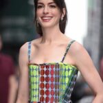 Anne Hathaway Instagram - What a joy to wear the extraordinary @christopherjohnrogers on @colbertlateshow! Thank you so much for having me to talk #WeCrashed and horcruxes. @appletvplus