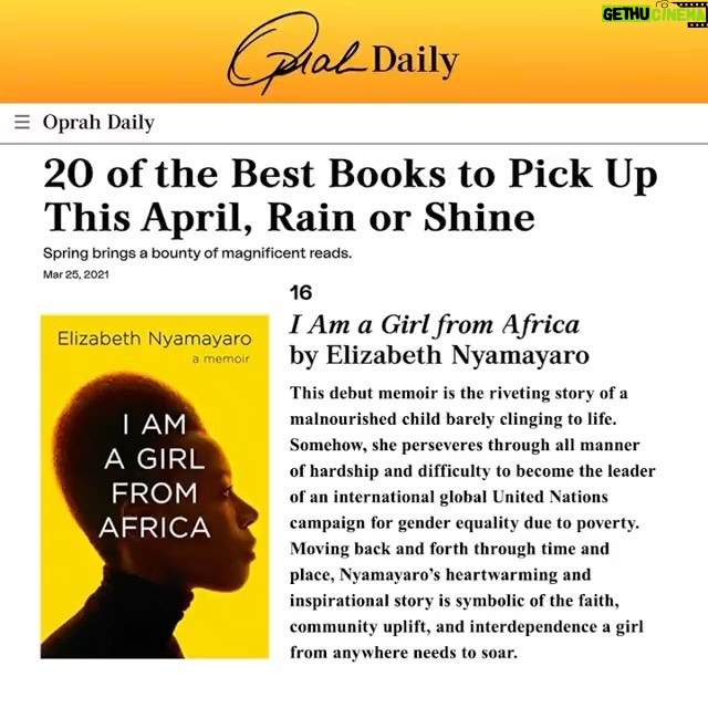 Anne Hathaway Instagram - My dear friend Elizabeth Nyamayaro wrote an incredible book about her extraordinary life so far-and @Oprah included it on her can’t miss book list!!! Congratulations Elizabeth- I’m doing a happy dance too!!! #Repost from @enyamayaro We did it…we’re on Oprah’s must-read book list! “…Nyamayaro’s heartwarming and inspirational story is symbolic of the faith, community uplift, and interdependence a girl from anywhere needs to soar.” – @oprahdaily -- Dearest @Oprah, you have always been such an inspiration to me and so many girls of color. As always, you said it best: #IAmaGirlFromAfrica is really a book for girls from anywhere to soar. I hope the book’s message reminds us all to never let our dreams be diminished by where we are born, nor our potential be limited by our current circumstances 🙌🏾 -- Now, excuse me while I do a happy dance. 💃🏾 💃🏾💃🏾