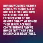 Anne Hathaway Instagram – This spoke to me so deeply today.
Reposted with gratitude from @_illuminatives. 

We honor two spirit, queer, transgender, and other gender identities that existed way before colonization.

We acknowledge these experiences and voices during #WomensHistoryMonth. #TransDayofVisibility #TDOV