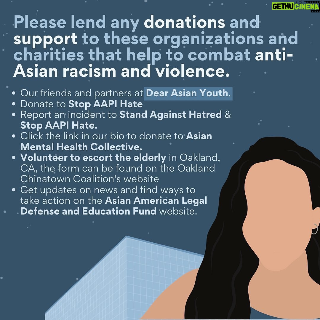 Anne Hathaway Instagram - With so much sorrow and anger in my heart, I am holding space and standing in solidarity with the AAPI community. The rise in violence against our fellow human beings is too disgusting for words, and yesterday’s atrocity is beyond comprehension. Thank you to @zenerations for the infographic and direction where to donate. Contributions by Esther Ng ( @esther_nyk ), Sophia Delrosario ( @sophdelrosario ), Casey Grace ( @caseysgraces ), Ellie Whiteman ( @elliewhiteman_28 ), Marinel Perez ( @marinel.perez ), Aarushi ( @artbysushi_ ), and Lilly Marsh ( @tumblingbooksco )