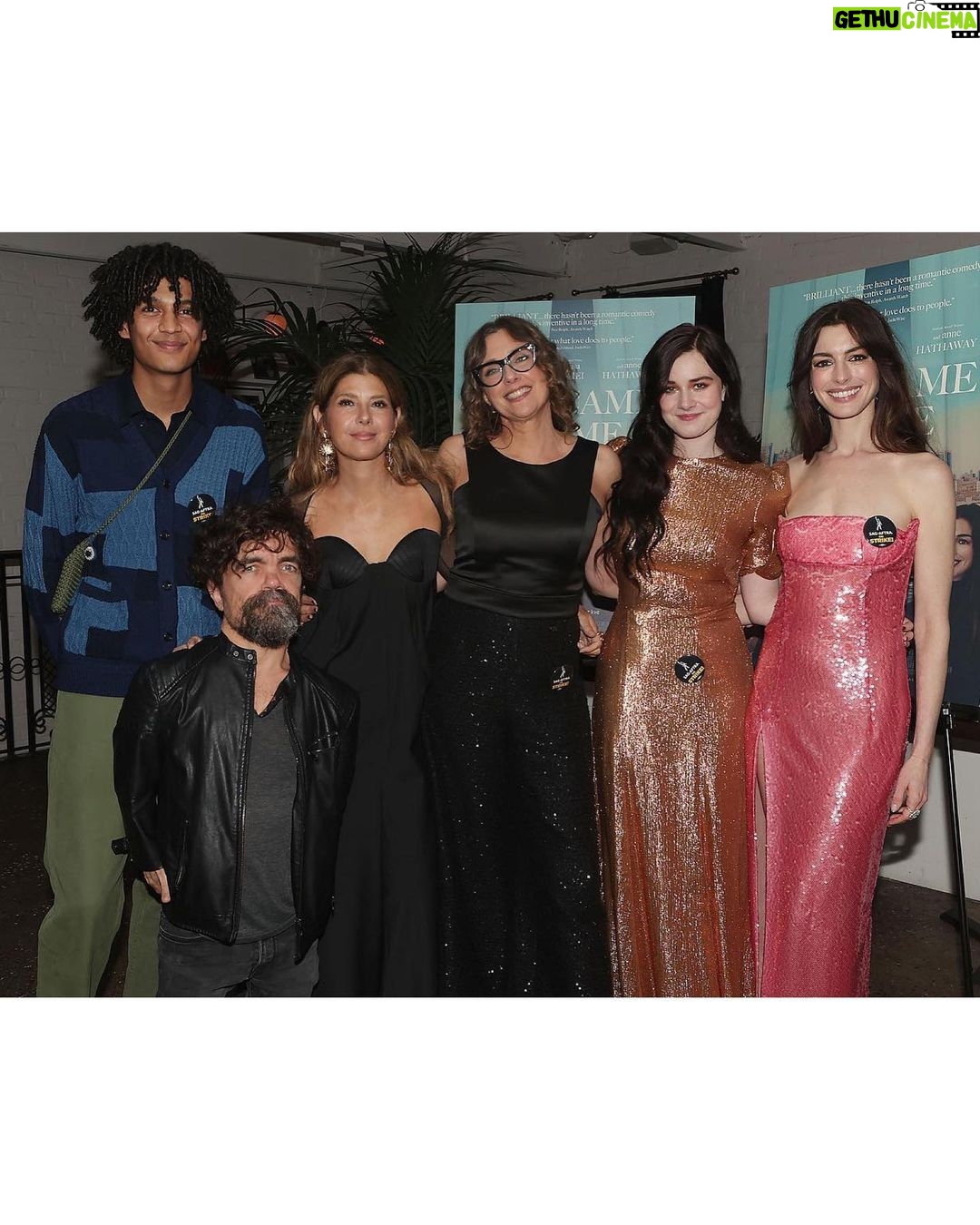 Anne Hathaway Instagram - #SheCameToMe—a new film written/directed by @rebeccamillerstoryteller, starring Peter Dinklage, @marisatomei and myself, with an original song by none other than @springsteen—is opening nationwide TODAY!! Hope you check us out!! xx **Please note: this film has secured an interim SAG-AFTRA agreement**