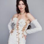 Anne Hathaway Instagram - “For me the safety pin is about rebellion, and I'm punk in the soul.” - @donatella_versace Thank you again to the one and only Donatella for this incredible moment, as well as to the amazing teams @versace and @bulgari! 🧷✨♥️💎⚡️