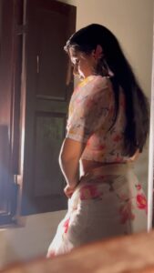 Ansha Mohan Instagram - Kanmani 🤍 . Makeover @nashash_makeover Wearing @garggyboutique Vc @aljin_aj . #fyp #trending