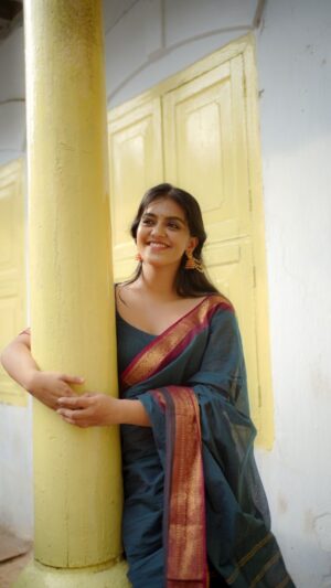 Ansha Mohan Instagram - Ft @ansha_mohan ❤️ 🌿 
Saree @kanchi_cottonsarees 
MUA @nashash_makeover