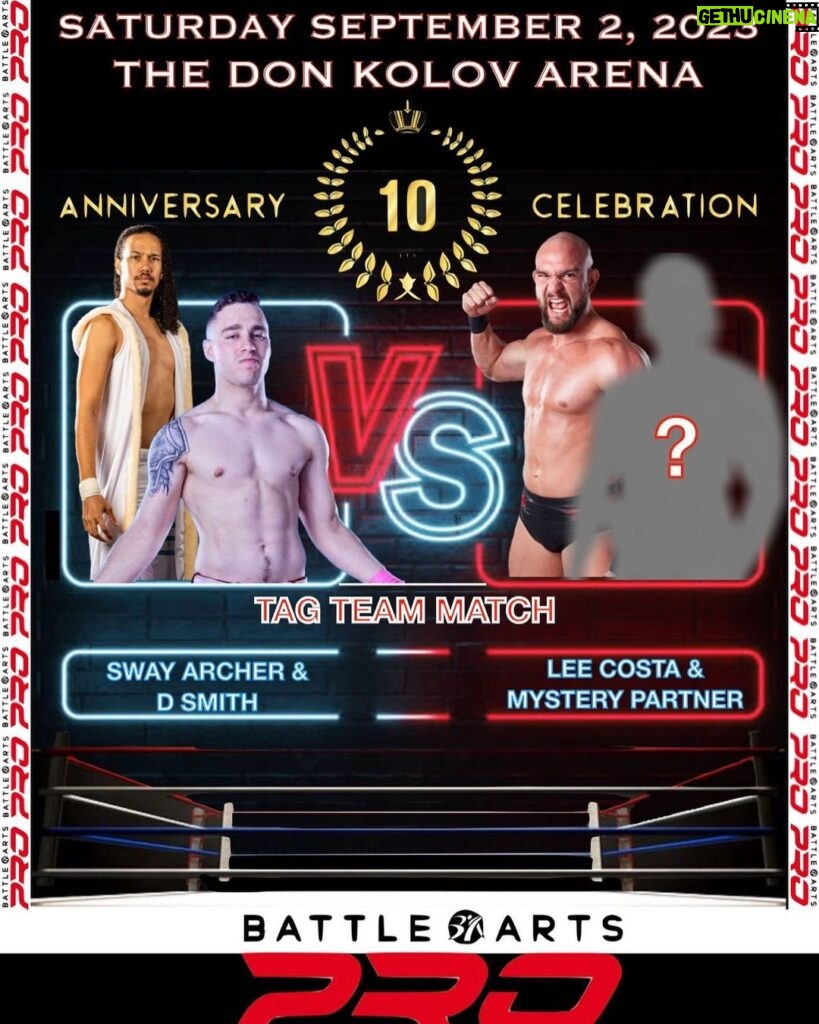 Anthony Carelli Instagram - Lee Costa’s mystery partner will be revealed next week! Old-school Battle Arts fans will be very happy to see him return. @swayarcher & @smittygun not so much. That’s the only hint for now #Prowrestling #Mississauga #OntarioIndyWrestling #IndyWrestling #Toronto #SportsEntertainment. Mississauga, Ontario