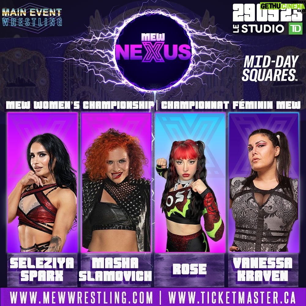 Anthony Carelli Instagram - MEW President Santino takes on YouTube sensations, the Haroon Twins! The Russian Dynamite Masha Slamovich looks for a dream debut when she goes for MEW gold against Seleziya Sparx, Rose and "the Mountain" Vanessa Kraven! Yayne Harrison searches for answers after Beastking FTM turned on his apprentice, the "Franchise" finally gets one step closer to Michael "The Mind" Paterson and a 3-way international showcase match! Tickets šļø Link in bio. #mewwrestling #maineventwrestling #mew #Santino #haroontwins #youtube #prowrestling #womenswrestling #dubaiwrestling #dubaiwrestler #montreal #ashleydamboise #vanessakraven #MashaSlamovich ā at Le Studio TD.