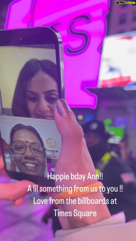 Archana Chandhoke Instagram - A little surprise for Ann’s special birthday from #TimesSquare!! For the first time we haven’t been with her in the last few years, but we hope we made it up to you!! Love you @anita_chandhoke gudiya! Love Achu and Zaar
