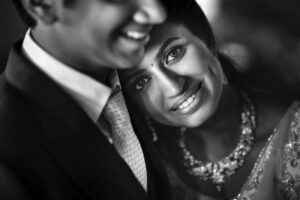 Arjun Kamath Instagram - Vasudaa and Harsan's wedding reception was a jolly affair, each passing minute marked by exuberance, colours, and laughter. As the busy day approached an end, we decided to make a few heartfelt portraits of the couple, away from the buzz of the celebrations.

Slightly mellowed down by the chain of festivities, the newlyweds got the chance to catch a quiet breath in each other's company only when I began taking their candid photographs. That's when Vasudaa leaned in & rested her head on Harsan’s shoulder, as if stepping into a warm bubble of contentment. Watching this precious moment unfurl, I instantly brought in a light and made this beautiful portrait, as a warm smile lingered on our faces. In her eyes, I could see comfort and this rare feeling called "forever", and I'm glad I was able to freeze it into permanence.

@harsan_raghu @vasudaa1611 

Lit with a @profoto B10

@canonindia_official @srishtidigilife 

#weddingphotography #photography #bride #groom #wedding #indianwedding #arjunkamathphotography #blackandwhite #instagram #DoGreatWithCanon #MentorsInFocus #EOSMaestro