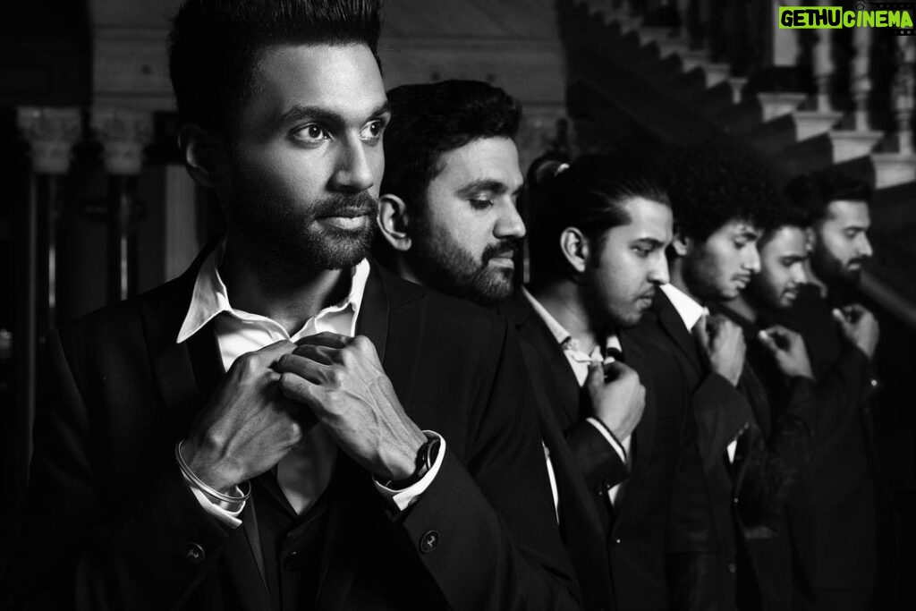 Arjun Kamath Instagram - Pranay and his friends make the most suave entry at the splendid Taj Falaknuma Palace, minutes before his grand wedding reception. As they walked in all dressed up in elegant suits against a royal backdrop of marble sculptures and rustic walls, it felt like a scene out of a vintage movie. These pictures are a memento of the brilliance of that evening, dipped in dazzle and merriment—the kind that you experience when you're around the people you are most comfortable with. #CapturedOnCanon with a @canonindia_official EOS R5 with the RF 24-70mm f/2.8 L IS USM Lit with the help of two @profoto B10’s @srishtidigilife #groom #groomsquad #groomsmen #groom #suit #suitup #photoshoot #reception #receptionparty #weddingphotographer #arjunkamathphotography #wedding #hyderabad #weddings #weddingphotography #teluguwedding #indianwedding #DoGreatWithCanon #MentorsInFocus #EOSMaestro #instagood #instagram