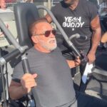 Arnold Schwarzenegger Instagram – We all need training partners to help us reach our potential. I know Franco was looking down on @ronniecoleman8 pushing me today and smiling. Join our village at the link in my bio and I’ll push you every day with a free email.