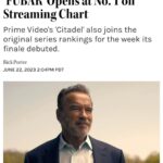 Arnold Schwarzenegger Instagram – Wow. Not just @netflix. #1 everywhere. Thank you all for making FUBAR a huge hit. I can’t wait for Season 2!