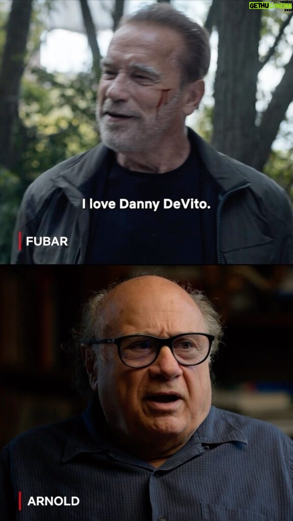 Arnold Schwarzenegger Instagram - I love my brother Danny Devito so much, he’s in my documentary AND my show FUBAR. @netflix