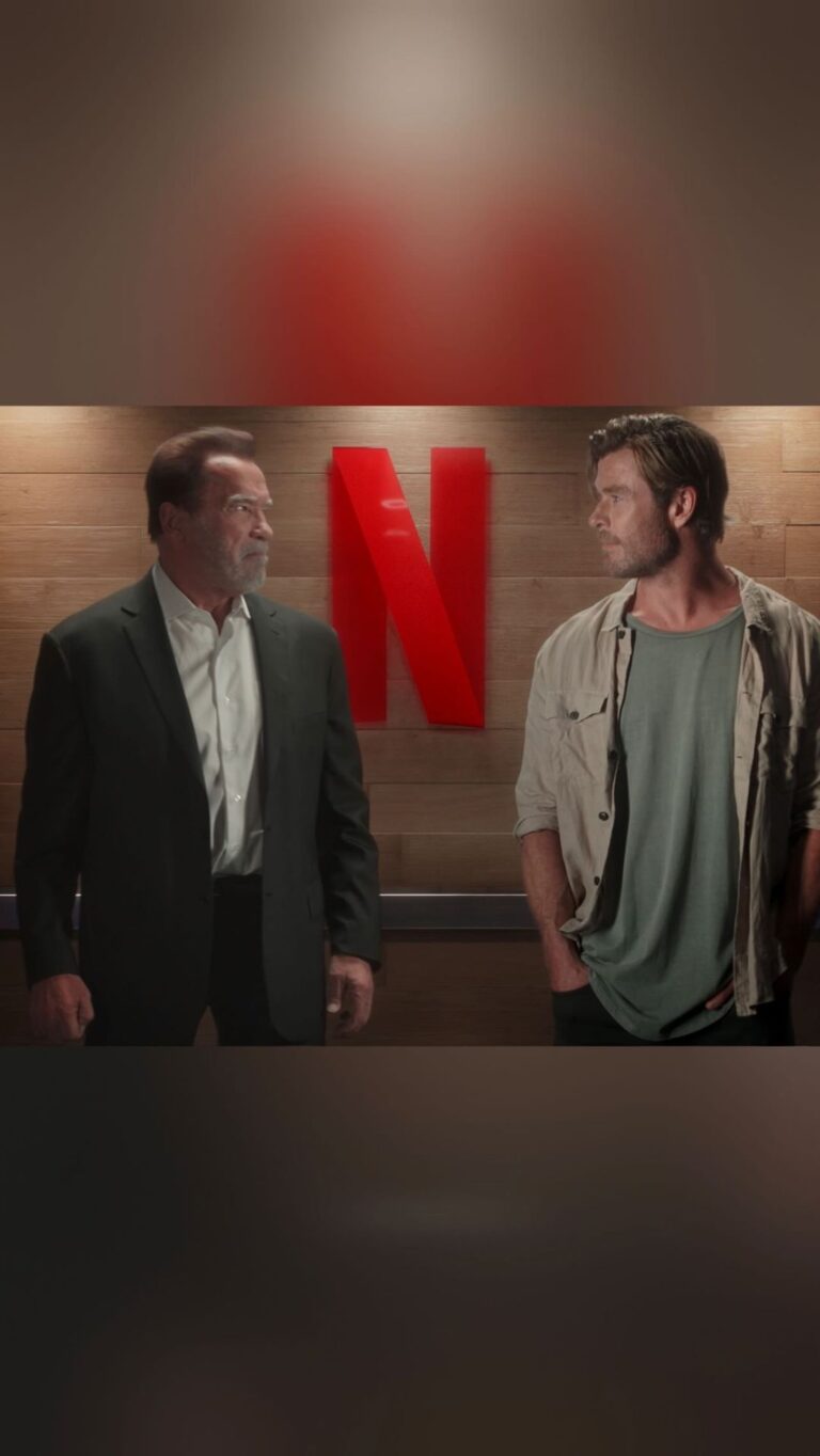 Arnold Schwarzenegger Instagram - Just two big actors, with big accents, and big muscles, talking big action @netflix