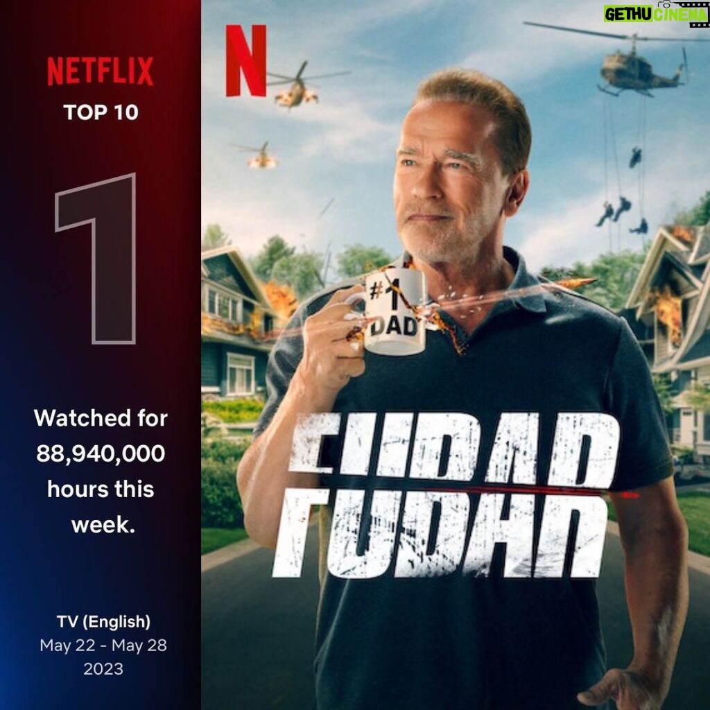 Arnold Schwarzenegger Instagram - LET’S GET TO 100 MILLION HOURS!! @netflix #FUBAR