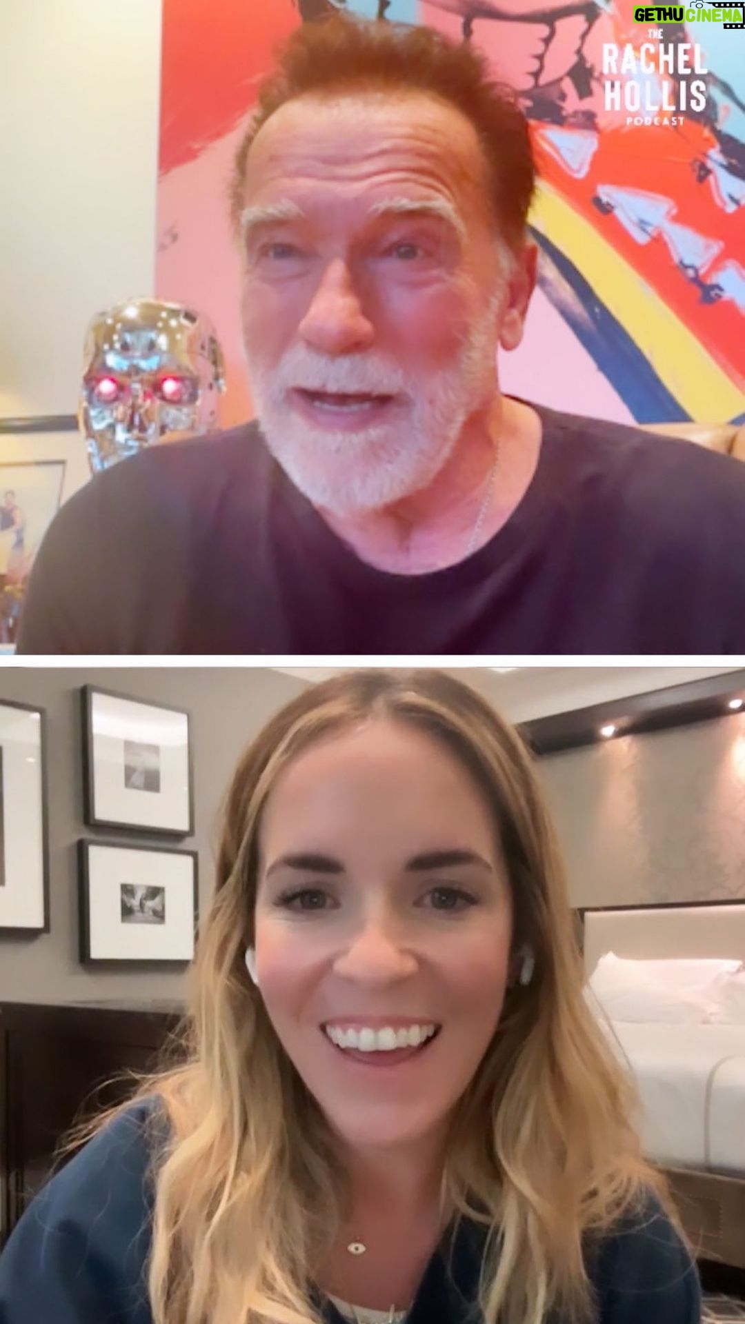 Arnold Schwarzenegger Instagram - EP 501: Absolutely surreal to sit with @schwarzenegger and get advice on everything from working out to business to tenacity! There’s so much good wisdom to be mined from his decades and decades of work. Listen in to our conversation anywhere you get podcasts. 🎙️