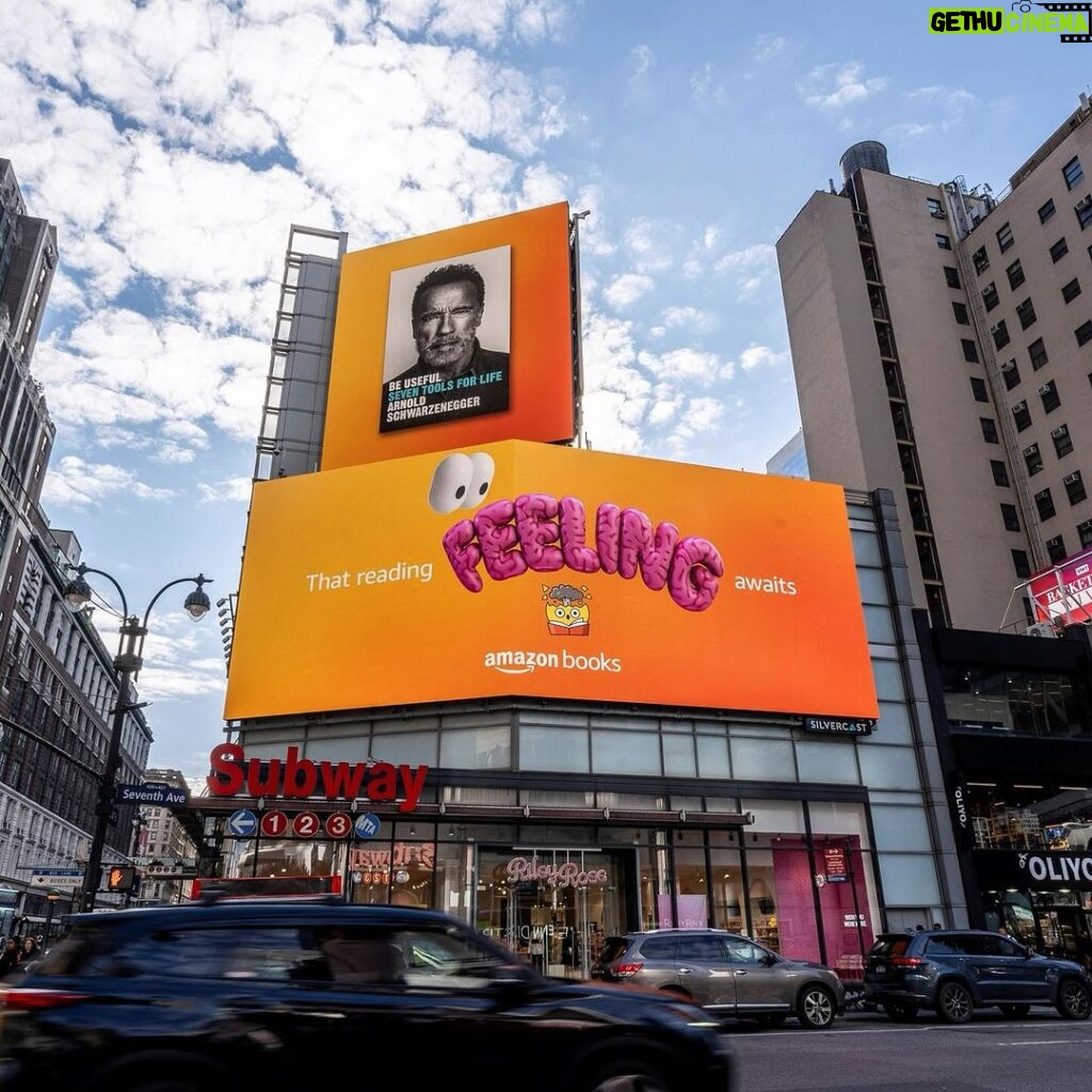 Arnold Schwarzenegger Instagram - I love seeing the @amazon billboard for Be Useful in NYC!