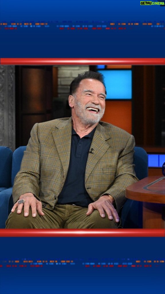 Arnold Schwarzenegger Instagram - Early in his career as an entertainer, Arnold @Schwarzenegger befriended comedy legend Milton Berle who helped him connect with American audiences. #Colbert Ed Sullivan Theater