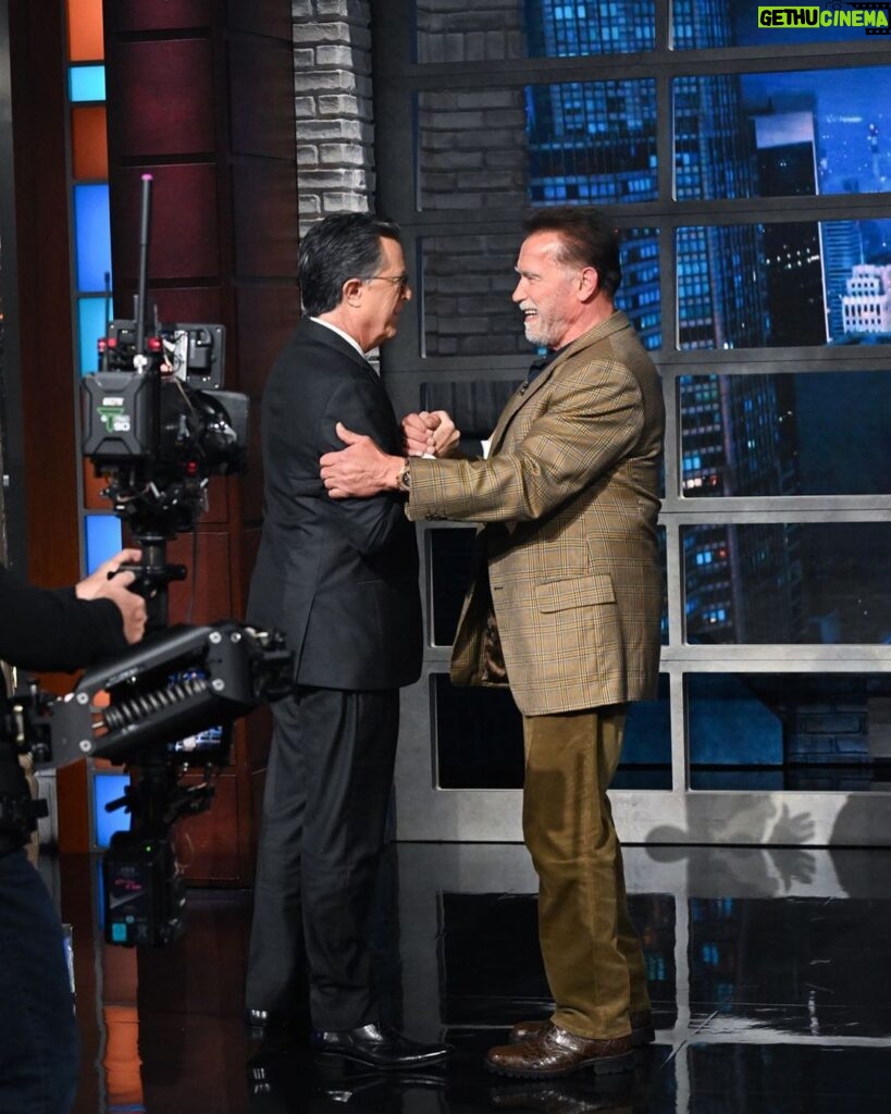 Arnold Schwarzenegger Instagram - TONIGHT on #Colbert: The amazing Arnold @Schwarzenegger is in the house! See you at 11:35/10:35c on @cbstv! Ed Sullivan Theater