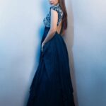 Ashika Ranganath Instagram - 💙 Styling @manogna_gollapudi Outfit @issadesignerstudio Earrings @kriyaah002 Make up @makeuphairbyrahul Hair @sknsankar Shot by @manish_linga_photography