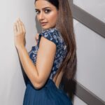 Ashika Ranganath Instagram - 💙 Styling @manogna_gollapudi Outfit @issadesignerstudio Earrings @kriyaah002 Make up @makeuphairbyrahul Hair @sknsankar Shot by @manish_linga_photography