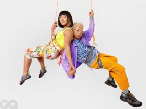 Ashima Shiraishi Instagram - WHATTTTT a freakin honor it is to be included in this years #GQBodyIssue !!!!!! Thank you @chrisgayomali for writing a such a great piece highlighting the beautiful ways in which physical activity can be a powerful tool to connect with other people💙  read the full story:) link in bio. (Can we also talk about my dads fit? V jealous he can pull off this vibrant issey miyake + Vivienne look so well.. with the @thenorthface hiking boots 😂.) 

#Repost @gq
During the isolation of the past year, we learned something fundamental about wellness: gathering to work out (and play) is incredible for the body and soul—and might help change the world for the better. For the #GQBodyIssue, NYC athletic crews go deep on the purpose they find in a shared passion. Read the full story at the link in bio. Photographs by @daniellelevitt .Styled by @tietztietz
