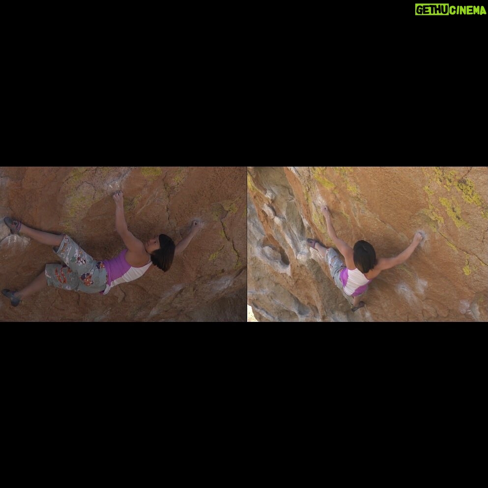 Ashima Shiraishi Instagram - A whole lotta punting on this one. It’s funny how much I love the process of being consumed by a boulder problem that I even enjoy the part where I fall off of the last moves 5 times in a row and feel utterly devastated hahaha. It’s not always the case, but I love the invigorating sensation that comes only when you’re in a place of defeat. What a pleasure it was to enjoy the rocks, streams and views for a few days in Payahuunadü, ‘the land of flowing water’, on Paiute and Shoshone land. 🔝 soon, hopefully. Till then, it’s time to train for the Lead World Cups in 🇫🇷 ! @cheynacarr @noahsahady pics.