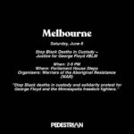 Ashleigh Cummings Instagram - WARNING: this post contains names of deceased people. AUSTRALIA!! To protest systemic racism and the deaths of people like George Floyd and David Dungay Jr who both said in their final moments, “I can’t breathe” to police, mask up, keep 1.5m apart and use your voice! I’ll be joining you in spirit ❤️💛🖤 Remember: Black, Indigenous and POC communities are disproportionately affected by the virus so please take ALL precautions so we don’t perpetuate the injustices we’re fighting. Repost from @pedestriantv • Protests in support of George Floyd, #BlackLivesMatter and Indigenous deaths in custody are being organised around the country – here's where to find them. More details at the link in bio.