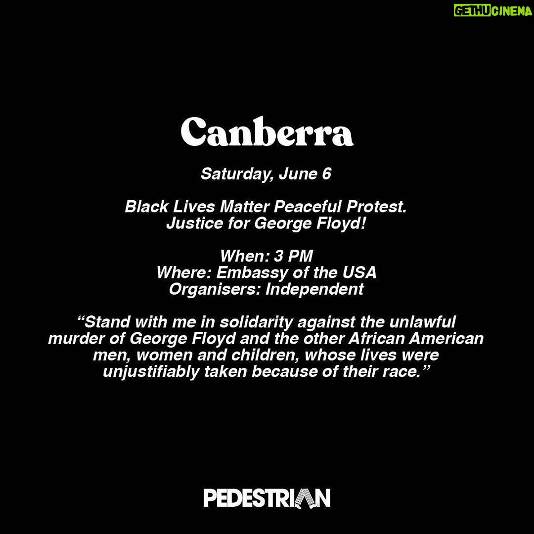 Ashleigh Cummings - 1.6K Likes - WARNING: this post contains names of deceased people.
AUSTRALIA!! To protest systemic racism and the deaths of people like George Floyd and David Dungay Jr who both said in their final moments, “I can’t breathe” to police, mask up, keep 1.5m apart and use your voice! I’ll be joining you in spirit ❤️💛🖤 Remember: Black, Indigenous and POC communities are disproportionately affected by the virus so please take ALL precautions so we don’t perpetuate the injustices we’re fighting.
Repost from @pedestriantv
•
Protests in support of George Floyd, #BlackLivesMatter and Indigenous deaths in custody are being organised around the country – here's where to find them. More details at the link in bio.
